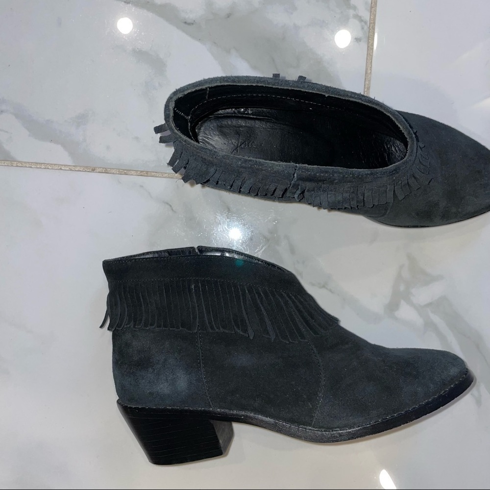 Joie black fringe ankle boots